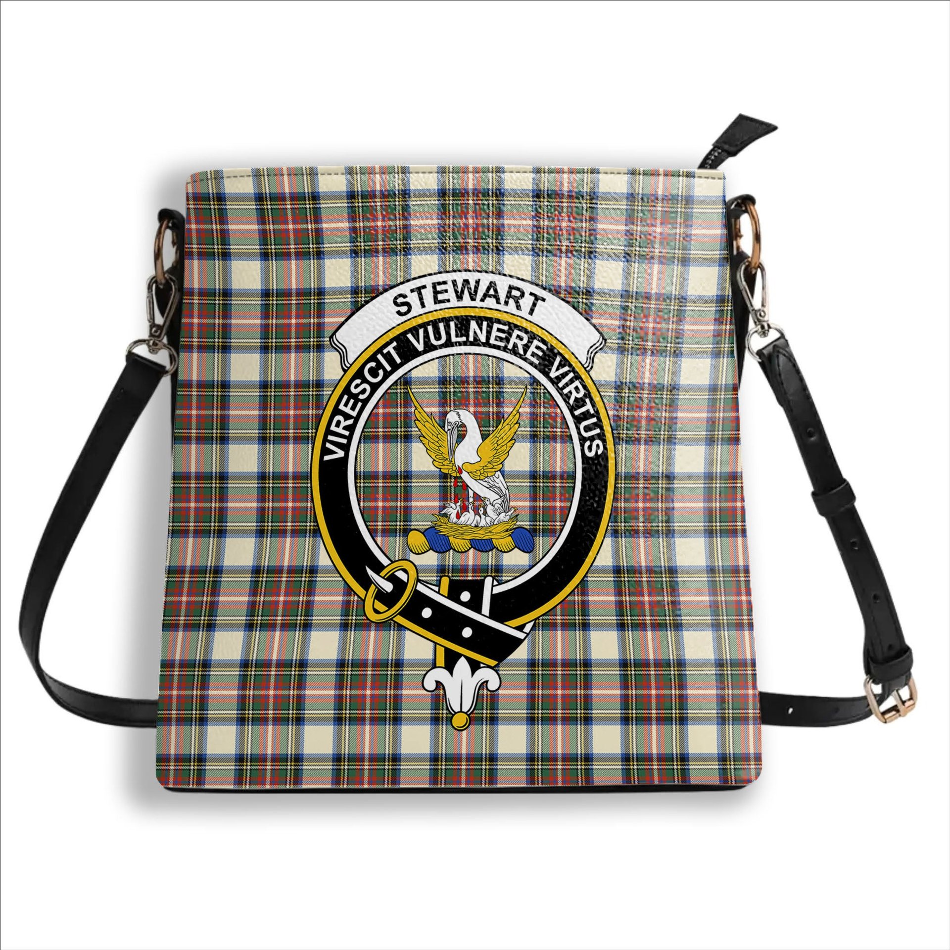 ScotsTee Shop Scottish Stewart Dress Modern SC Crest Tartan Bucket Bag Ladies Shoulder Bag Midi