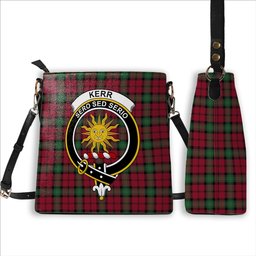 ScotsTee Shop Scottish Kerr Modern Clan Crest Tartan Bucket Bag Ladies Shoulder Bag Midi