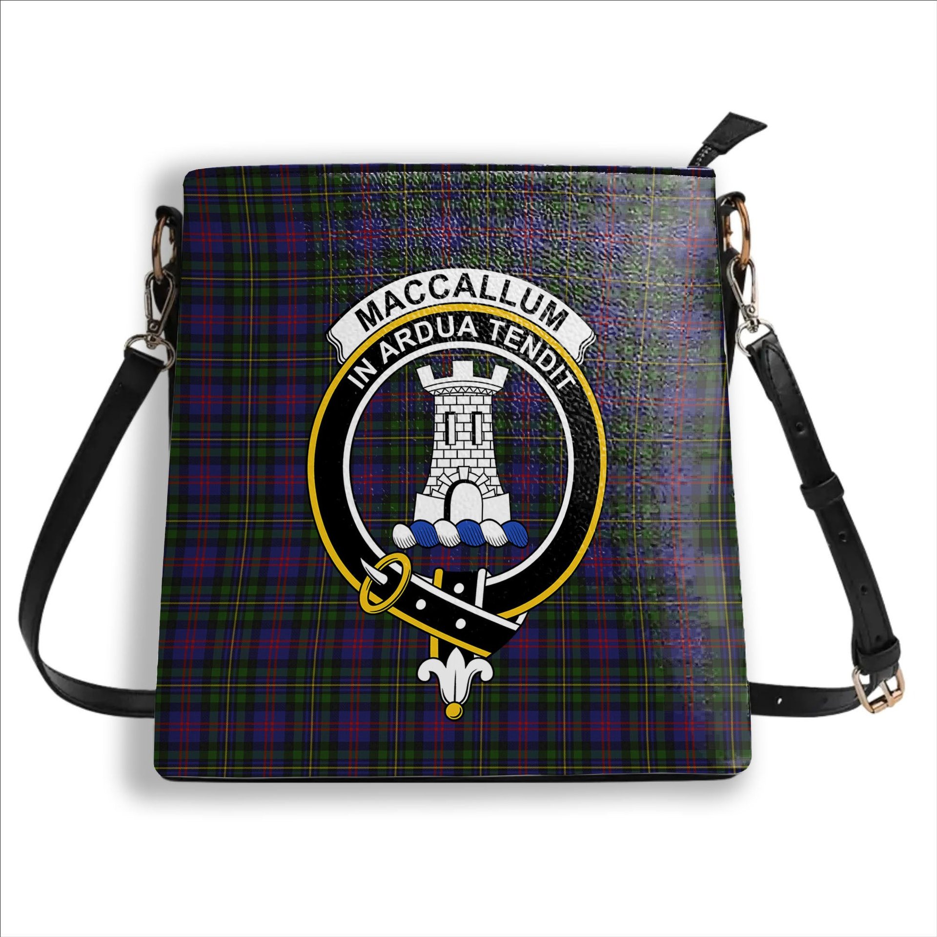 ScotsTee Shop Scottish MacCallum of Berwick Crest Tartan Bucket Bag Ladies Shoulder Bag Midi