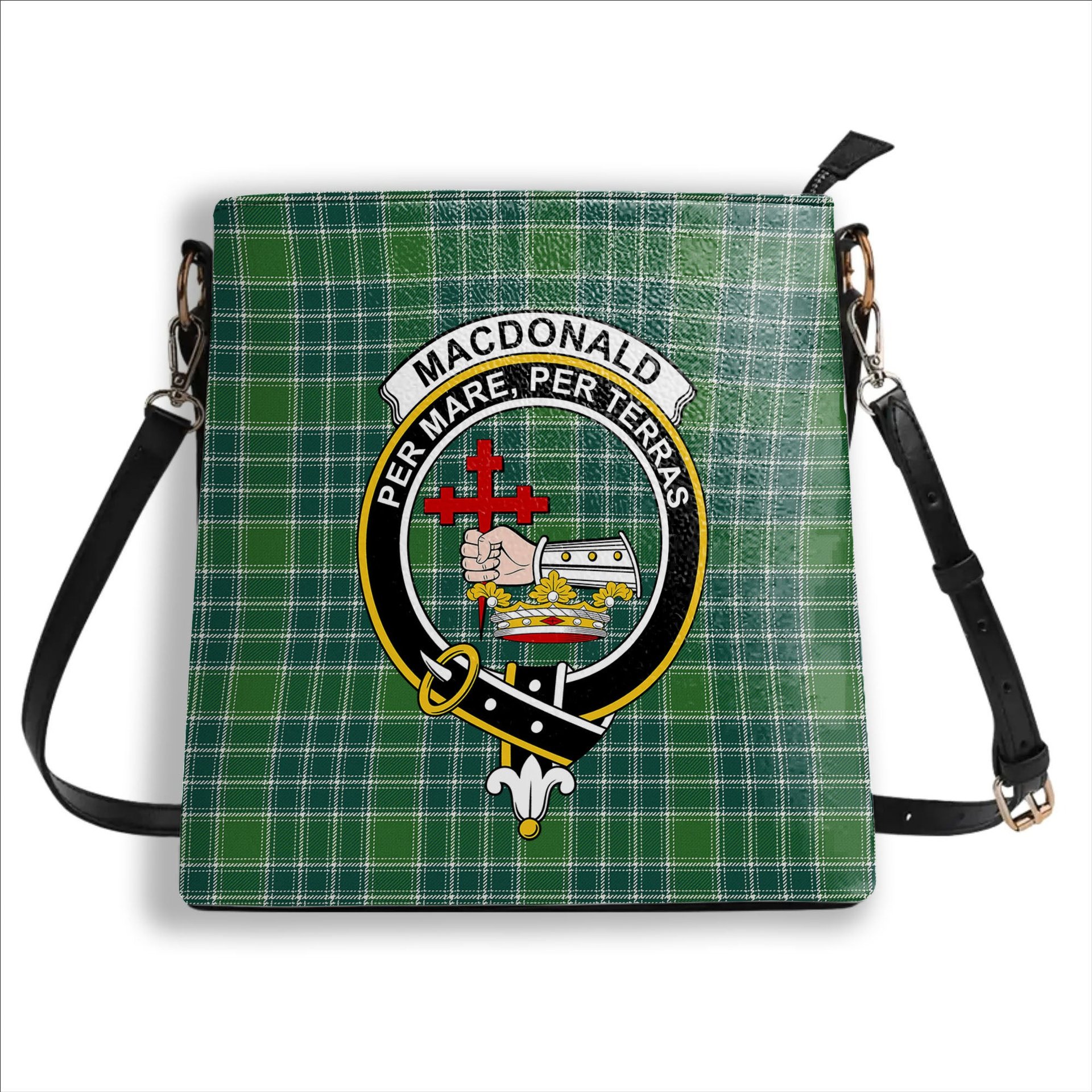ScotsTee Shop Scottish MacDonald Lord of the Isles Hunting Ancient Crest Tartan Bucket Bag Ladies Shoulder Bag Midi