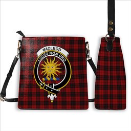 ScotsTee Shop Scottish MacLeod of Raasay Highland Crest Tartan Bucket Bag Ladies Shoulder Bag Midi