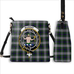 ScotsTee Shop Scottish Murray of Atholl Dress Crest Tartan Bucket Bag Ladies Shoulder Bag Midi
