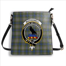 ScotsTee Shop Scottish MacDonell of Glengarry Dress Ancient Crest Tartan Bucket Bag Ladies Shoulder Bag Midi