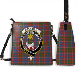 ScotsTee Shop Scottish MacColl Hunting Ancient Crest Tartan Bucket Bag Ladies Shoulder Bag Midi