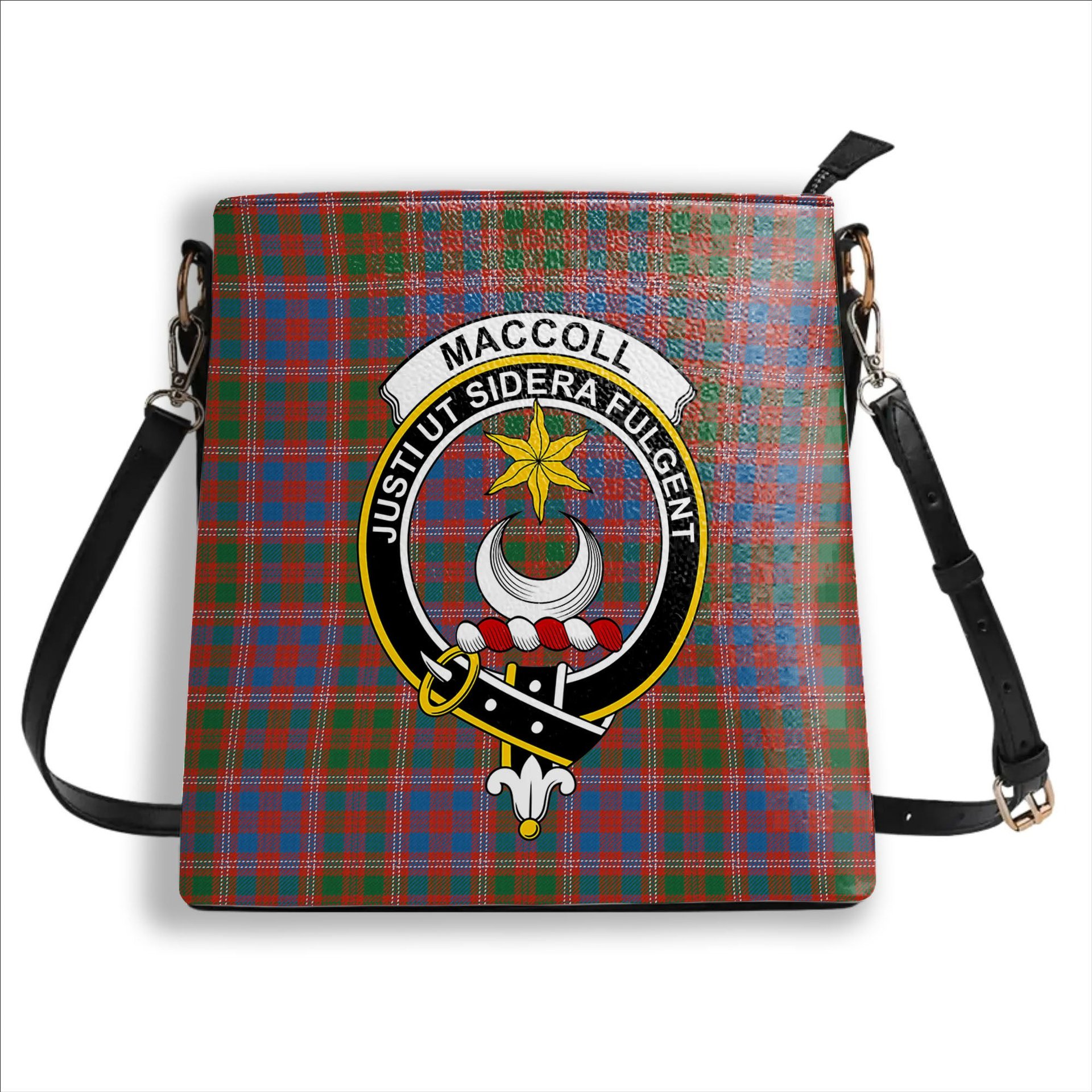ScotsTee Shop Scottish MacColl Hunting Ancient Crest Tartan Bucket Bag Ladies Shoulder Bag Midi