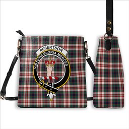ScotsTee Shop Scottish Robertson Dress Modern Crest Tartan Bucket Bag Ladies Shoulder Bag Midi
