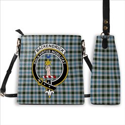 ScotsTee Shop Scottish MacKendrick Dress Crest Tartan Bucket Bag Ladies Shoulder Bag Midi