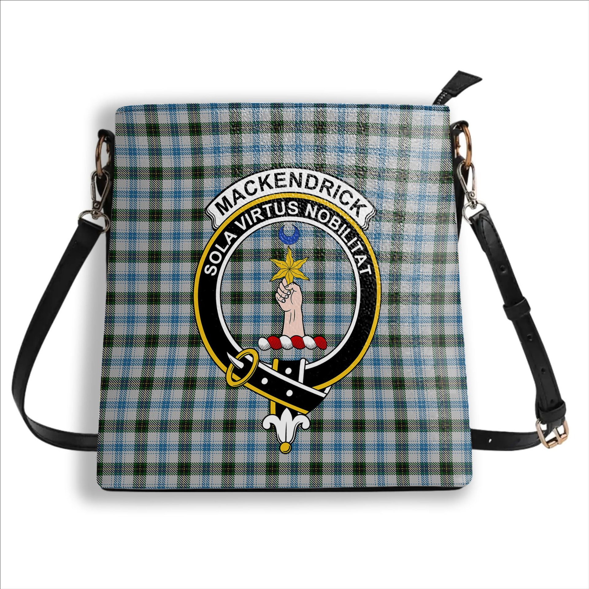 ScotsTee Shop Scottish MacKendrick Dress Crest Tartan Bucket Bag Ladies Shoulder Bag Midi