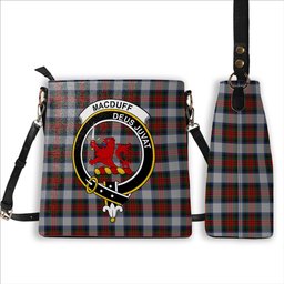 ScotsTee Shop Scottish MacDuff Dress 5 Crest Tartan Bucket Bag Ladies Shoulder Bag Midi