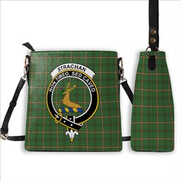 ScotsTee Shop Scottish Strachan Hunting Ancient Crest Tartan Bucket Bag Ladies Shoulder Bag Midi