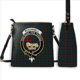ScotsTee Shop Scottish McConnell Crest Tartan Bucket Bag Ladies Shoulder Bag Midi