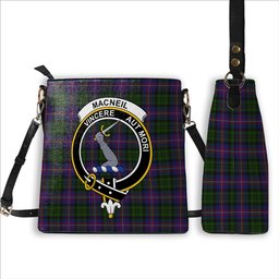 ScotsTee Shop Scottish MacNeil of Colonsay 2 Crest Tartan Bucket Bag Ladies Shoulder Bag Midi