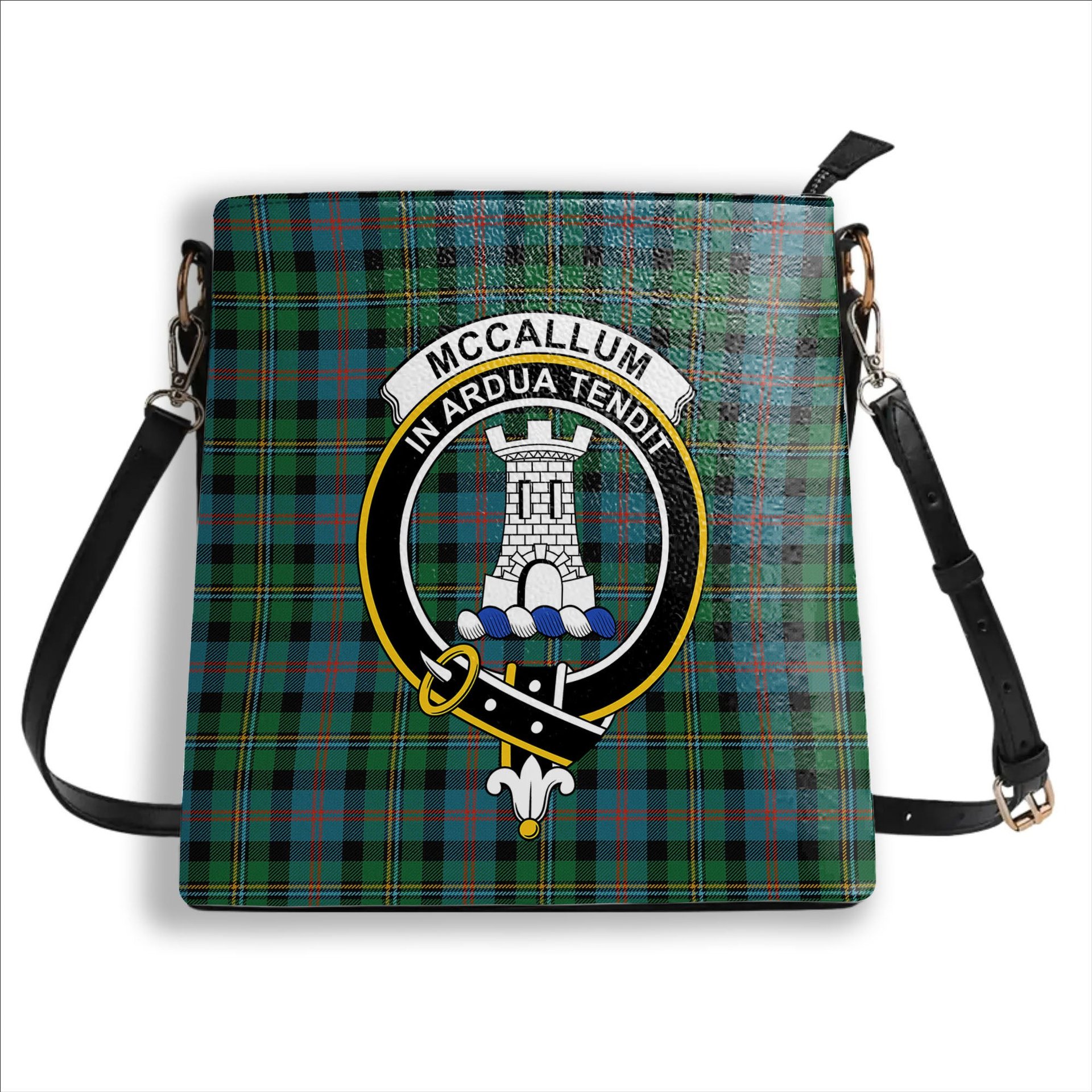 ScotsTee Shop Scottish McCallum Ancient Crest Tartan Bucket Bag Ladies Shoulder Bag Midi