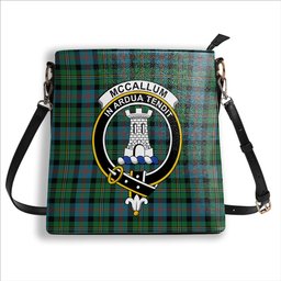 ScotsTee Shop Scottish McCallum Ancient Crest Tartan Bucket Bag Ladies Shoulder Bag Midi