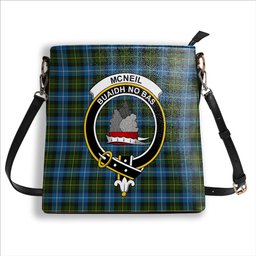 ScotsTee Shop Scottish McNeil of Barra Crest Tartan Bucket Bag Ladies Shoulder Bag Midi