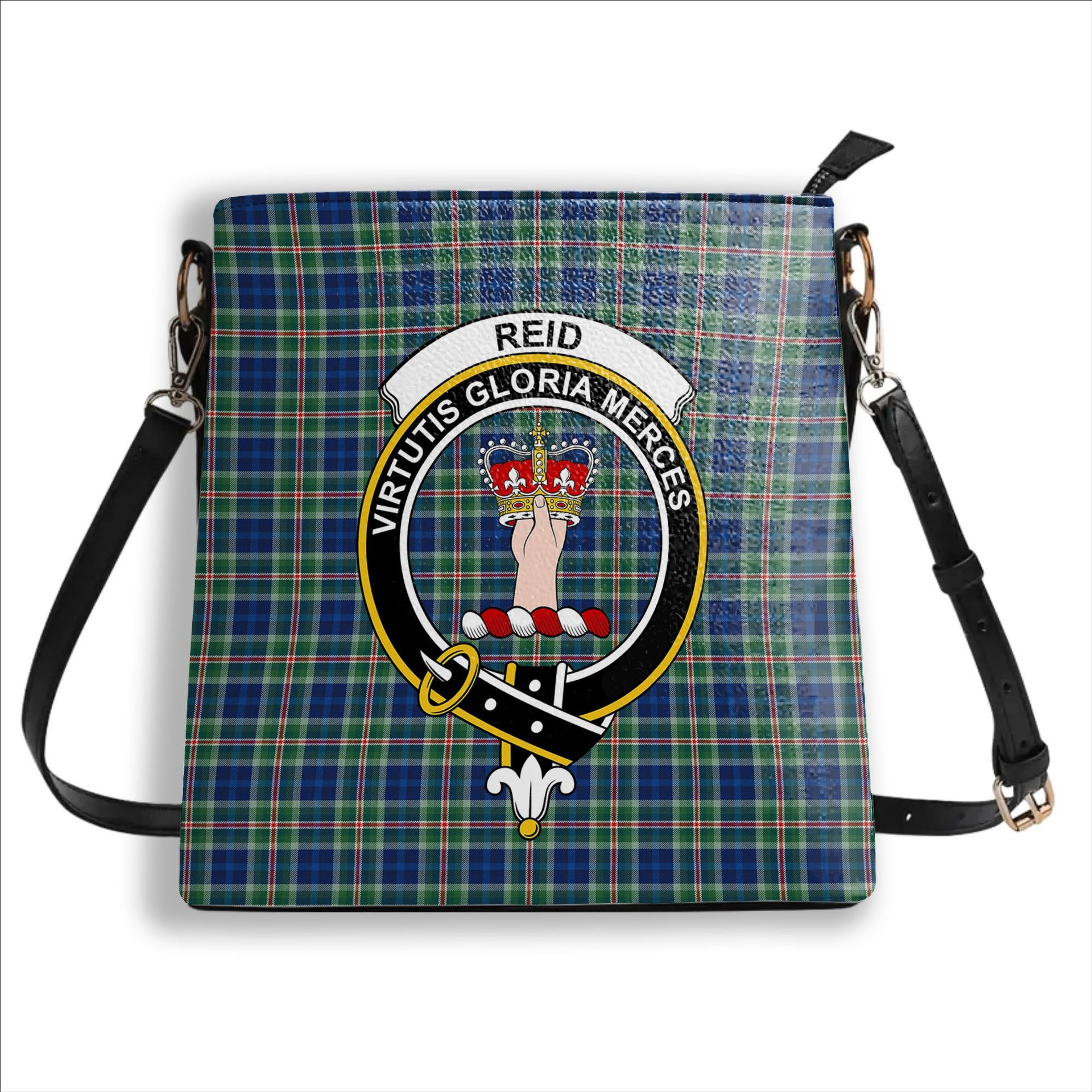 ScotsTee Shop Scottish Reid (Mill City) Modern Clan Crest Tartan Bucket Bag Ladies Shoulder Bag Midi
