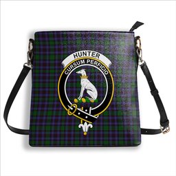 ScotsTee Shop Scottish Hunter of Peebleshire Crest Tartan Bucket Bag Ladies Shoulder Bag Midi