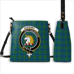 ScotsTee Shop Scottish Oliphant Ancient Clan Crest Tartan Bucket Bag Ladies Shoulder Bag Midi