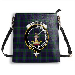 ScotsTee Shop Scottish Lumsden Green Crest Tartan Bucket Bag Ladies Shoulder Bag Midi
