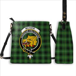ScotsTee Shop Scottish McIver Hunting Ancient Crest Tartan Bucket Bag Ladies Shoulder Bag Midi