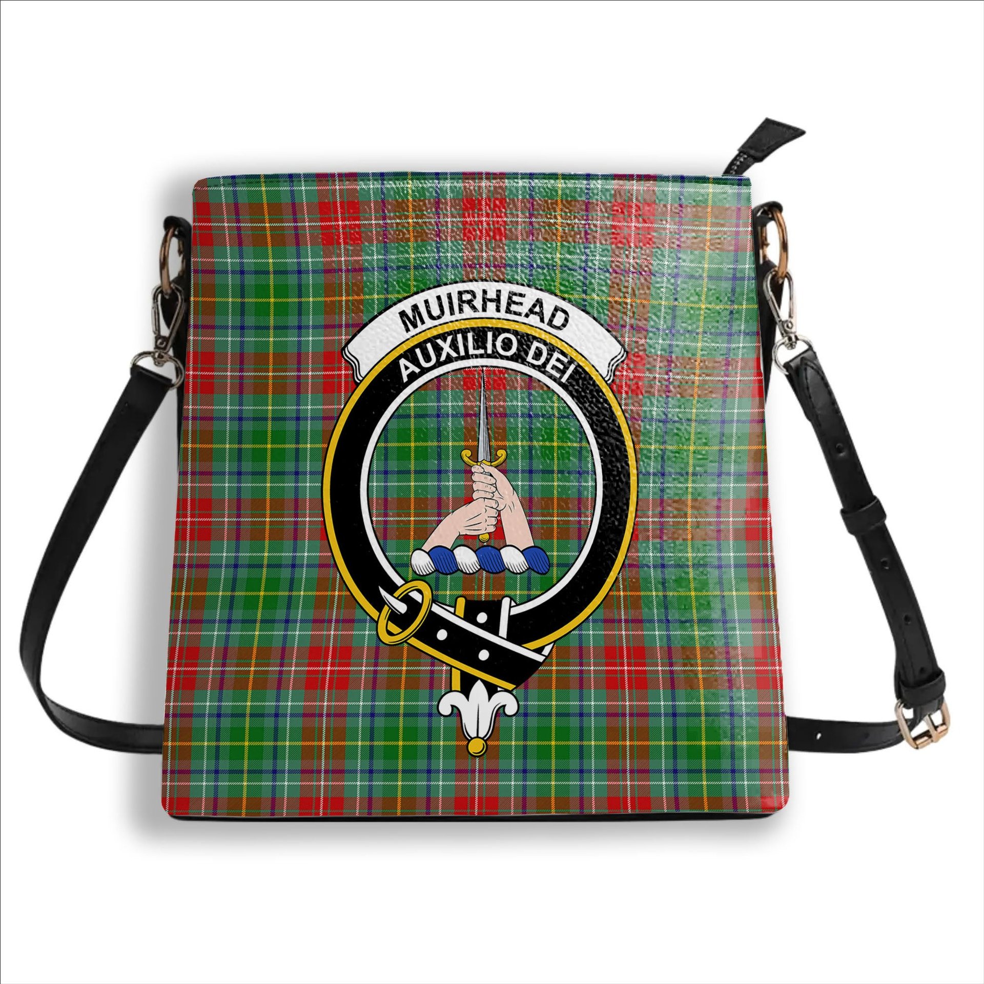 ScotsTee Shop Scottish Muirhead SC Crest Tartan Bucket Bag Ladies Shoulder Bag Midi