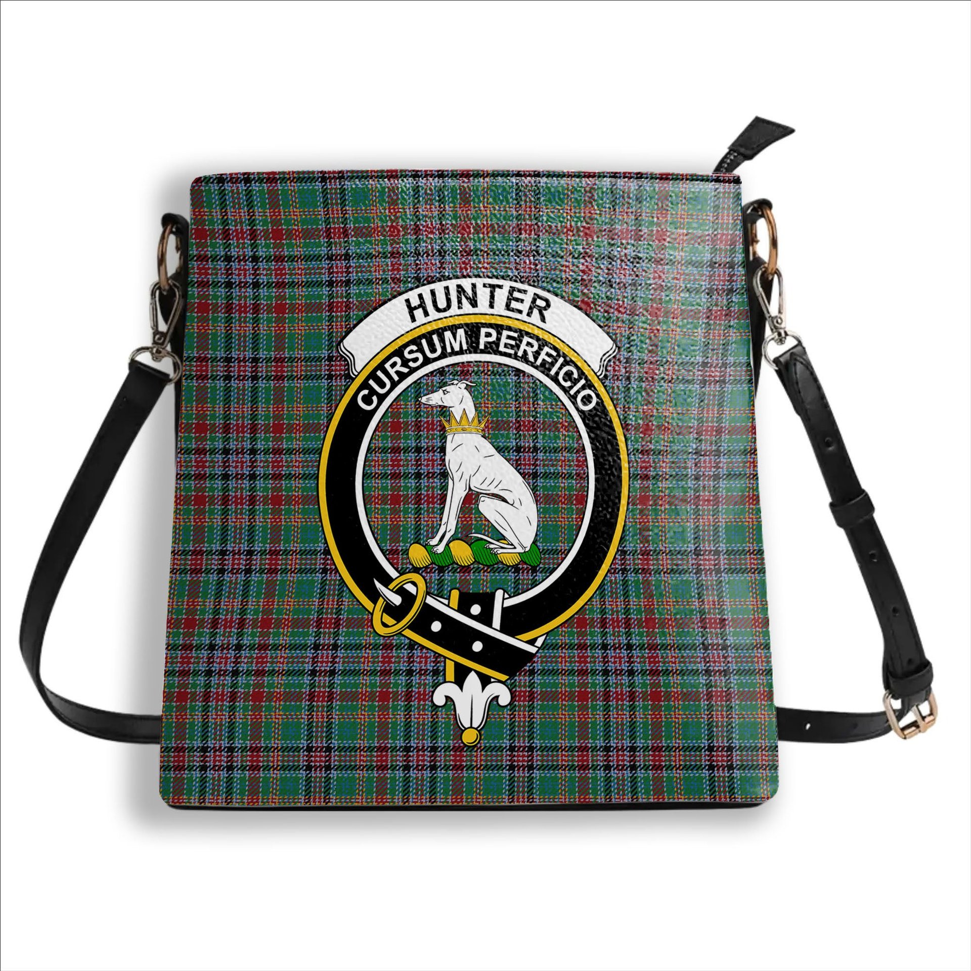 ScotsTee Shop Scottish Hunter Old Ancient Crest Tartan Bucket Bag Ladies Shoulder Bag Midi