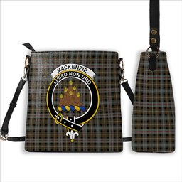 ScotsTee Shop Scottish MacKenzie Weathered Crest Tartan Bucket Bag Ladies Shoulder Bag Midi