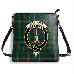 ScotsTee Shop Scottish McIntyre Hunting Crest Tartan Bucket Bag Ladies Shoulder Bag Midi