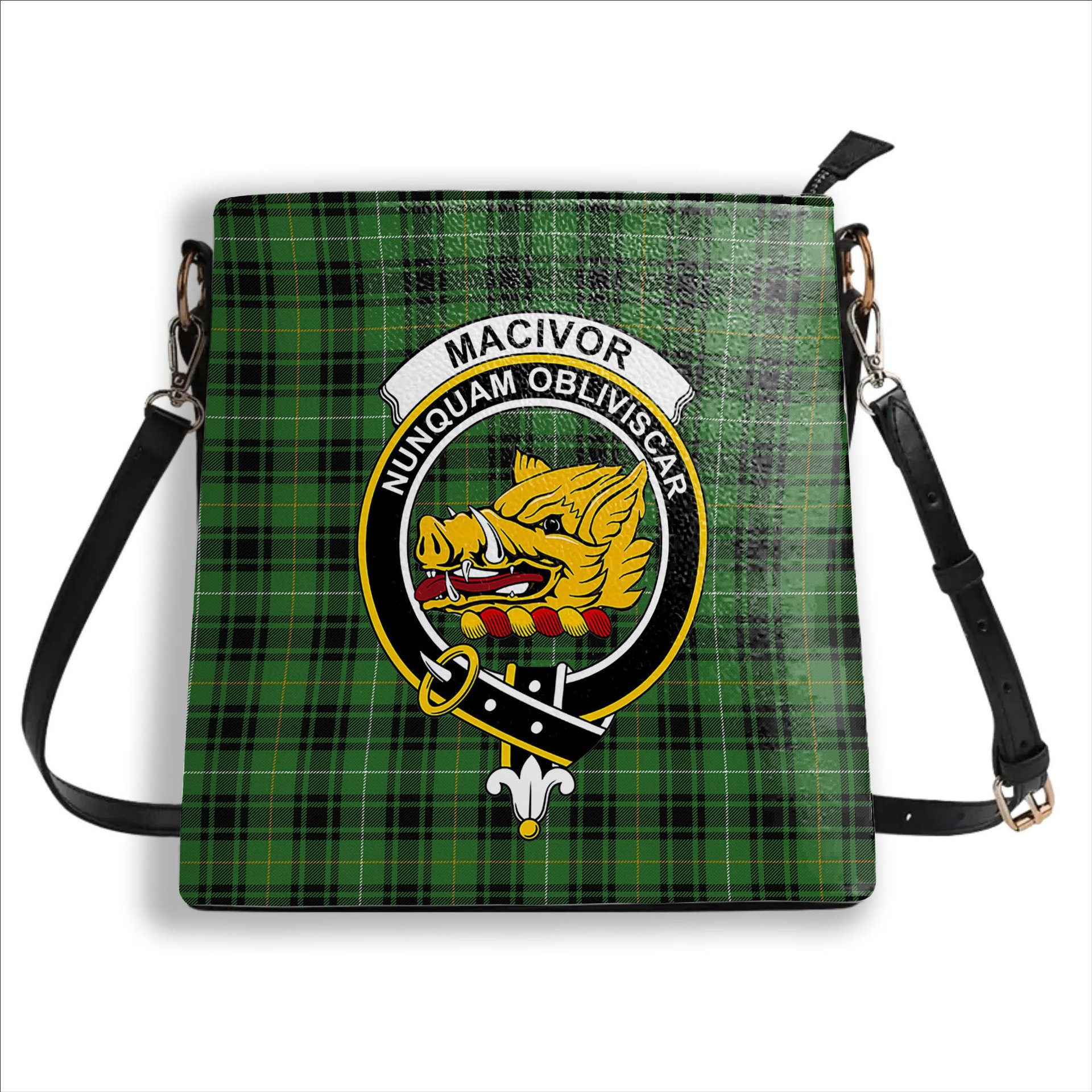 ScotsTee Shop Scottish MacIvor Hunting Ancient Crest Tartan Bucket Bag Ladies Shoulder Bag Midi