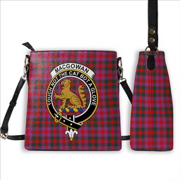 ScotsTee Shop Scottish MacGowan Portrait Modern Crest Tartan Bucket Bag Ladies Shoulder Bag Midi