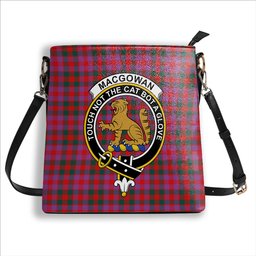 ScotsTee Shop Scottish MacGowan Portrait Modern Crest Tartan Bucket Bag Ladies Shoulder Bag Midi