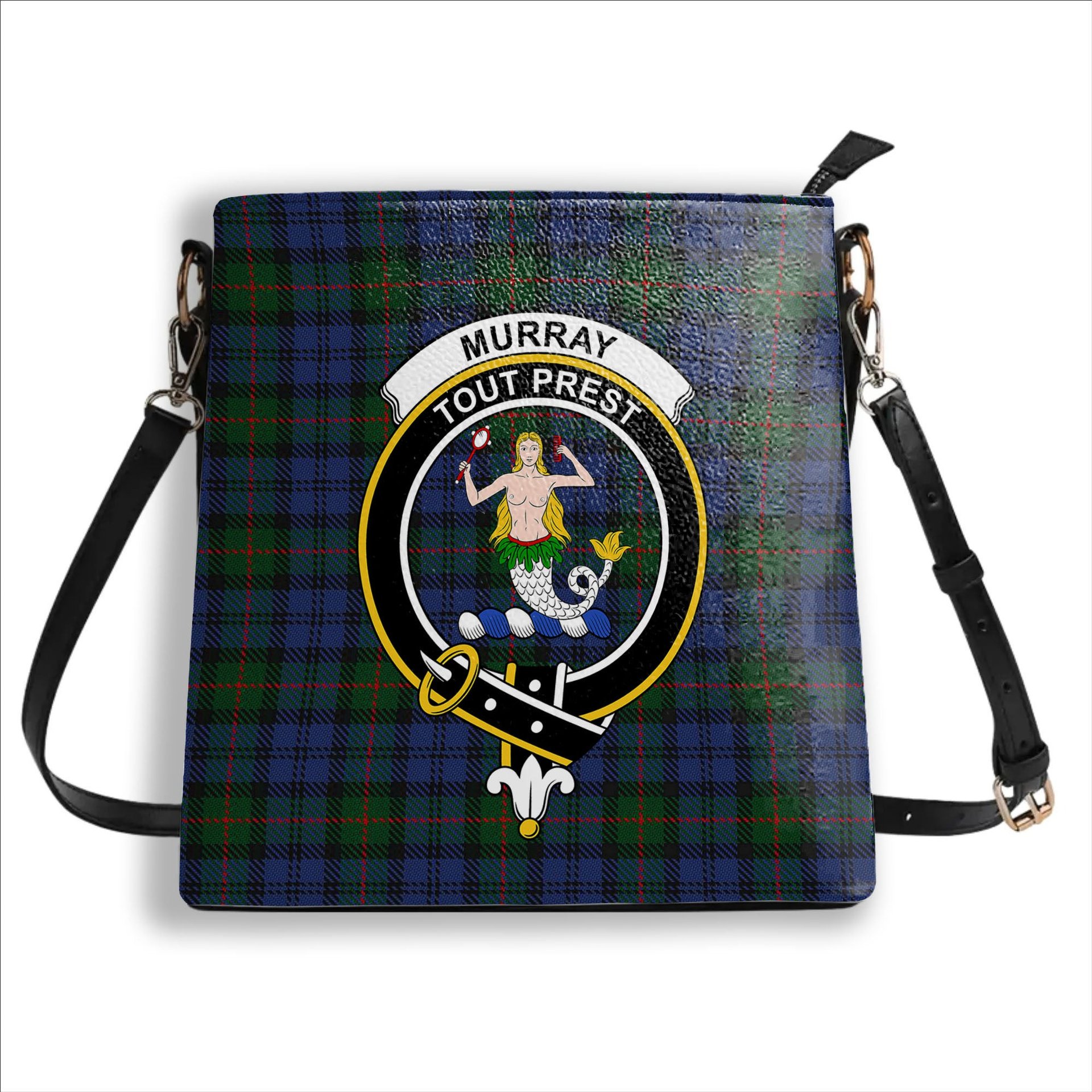 ScotsTee Shop Scottish Murray 1810 Crest Tartan Bucket Bag Ladies Shoulder Bag Midi