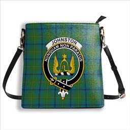 ScotsTee Shop Scottish Johnstone Ancient Crest Tartan Bucket Bag Ladies Shoulder Bag Midi