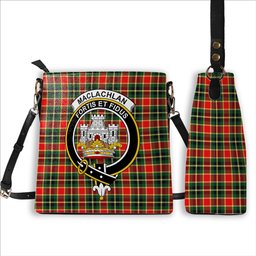 ScotsTee Shop Scottish MacLachlan Hunting Modern Crest Tartan Bucket Bag Ladies Shoulder Bag Midi