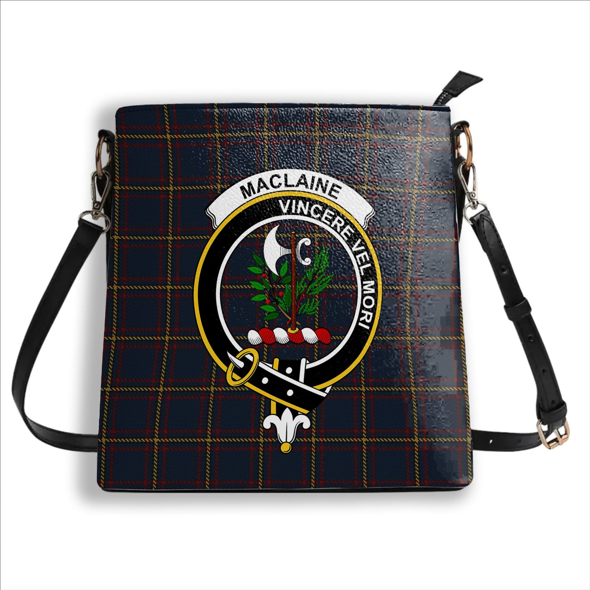 ScotsTee Shop Scottish MacLaine of Lochbuie Hunting Crest Tartan Bucket Bag Ladies Shoulder Bag Midi