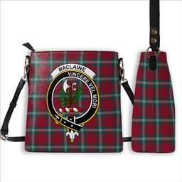 ScotsTee Shop Scottish MacLaine of Loch Buie Modern Crest Tartan Bucket Bag Ladies Shoulder Bag Midi