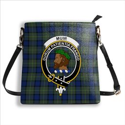 ScotsTee Shop Scottish Muir Modern Crest Tartan Bucket Bag Ladies Shoulder Bag Midi