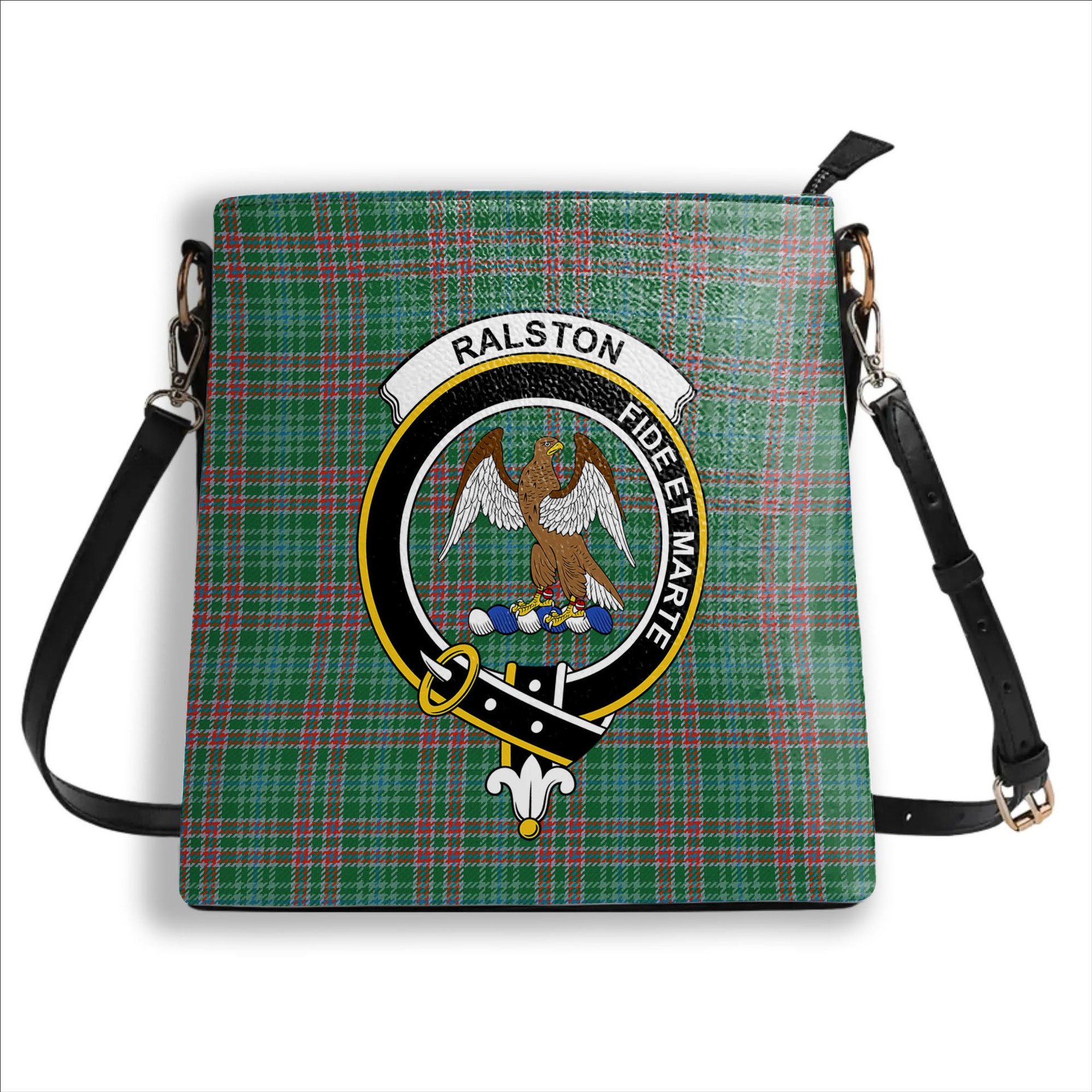 ScotsTee Shop Scottish Ralston USA Ancient Crest Tartan Bucket Bag Ladies Shoulder Bag Midi