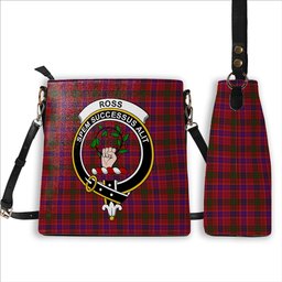 ScotsTee Shop Scottish Ross 3 Crest Tartan Bucket Bag Ladies Shoulder Bag Midi