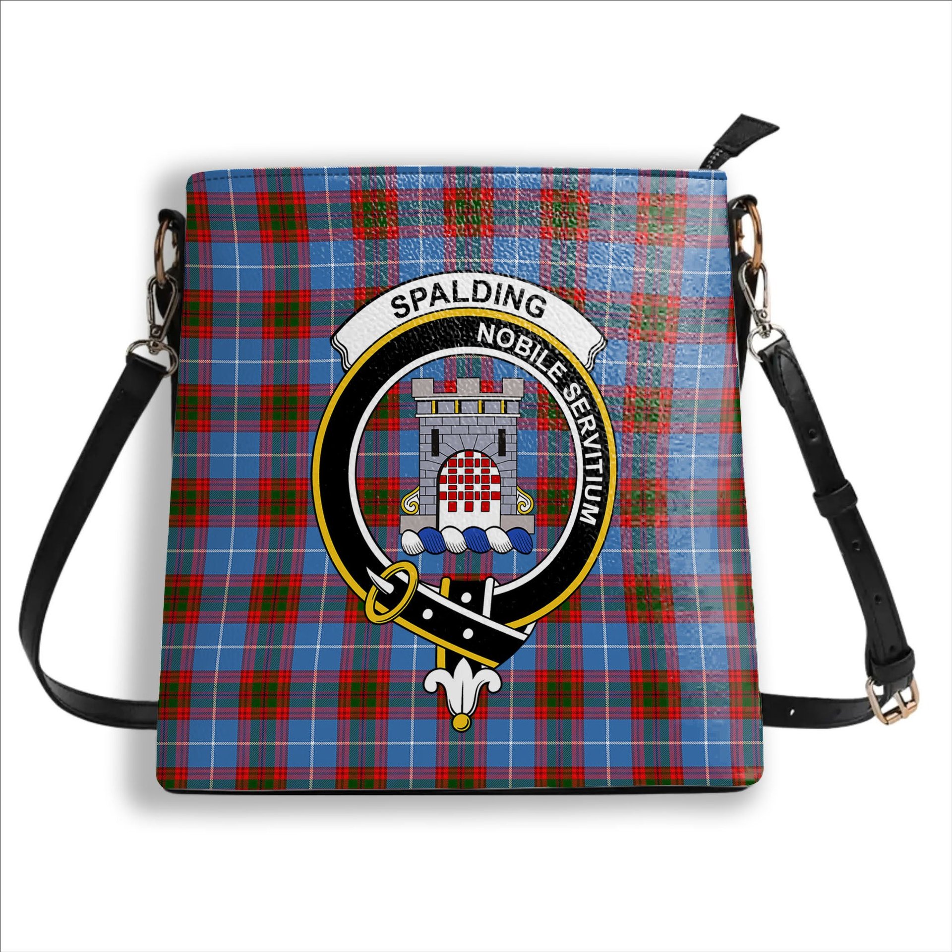 ScotsTee Shop Scottish Spalding Crest Tartan Bucket Bag Ladies Shoulder Bag Midi