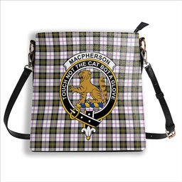 ScotsTee Shop Scottish MacPherson Dress Modern Crest Tartan Bucket Bag Ladies Shoulder Bag Midi