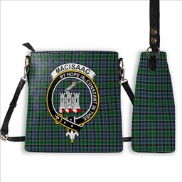 ScotsTee Shop Scottish MacIsaac Modern Crest Tartan Bucket Bag Ladies Shoulder Bag Midi