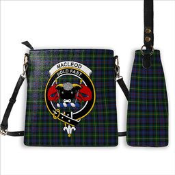 ScotsTee Shop Scottish MacLeod of Gesto 2 Crest Tartan Bucket Bag Ladies Shoulder Bag Midi