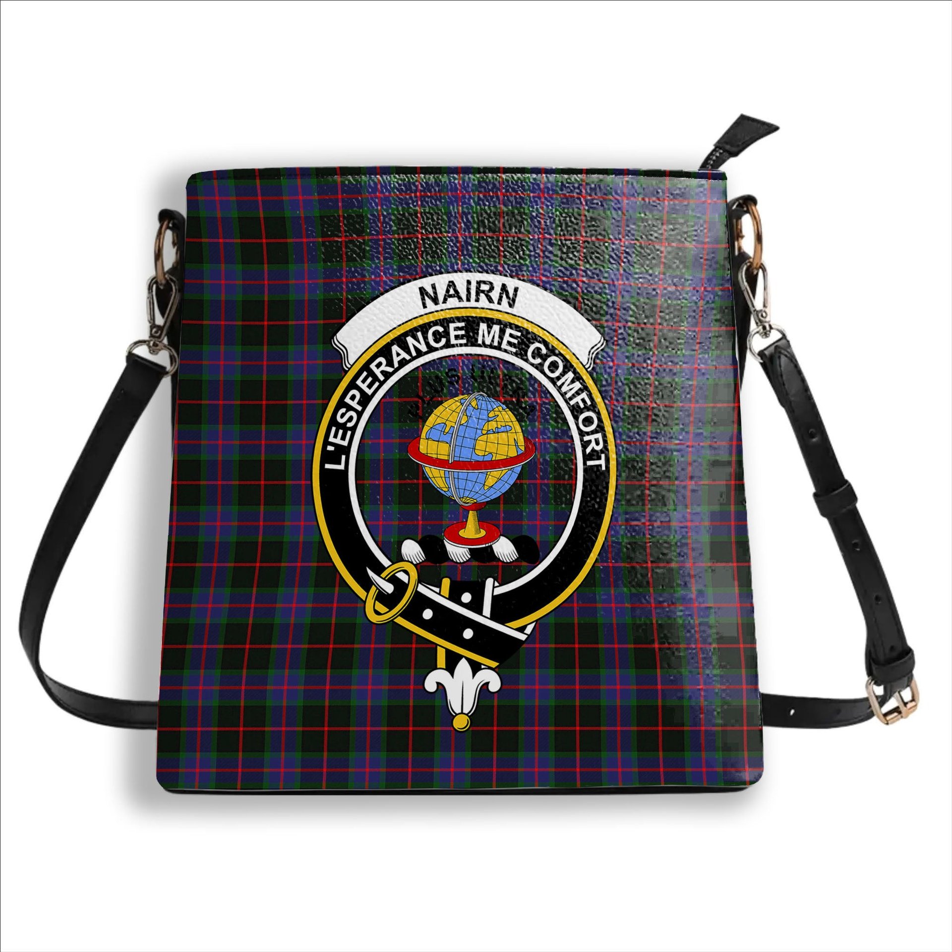 ScotsTee Shop Scottish Nairn Crest Tartan Bucket Bag Ladies Shoulder Bag Midi