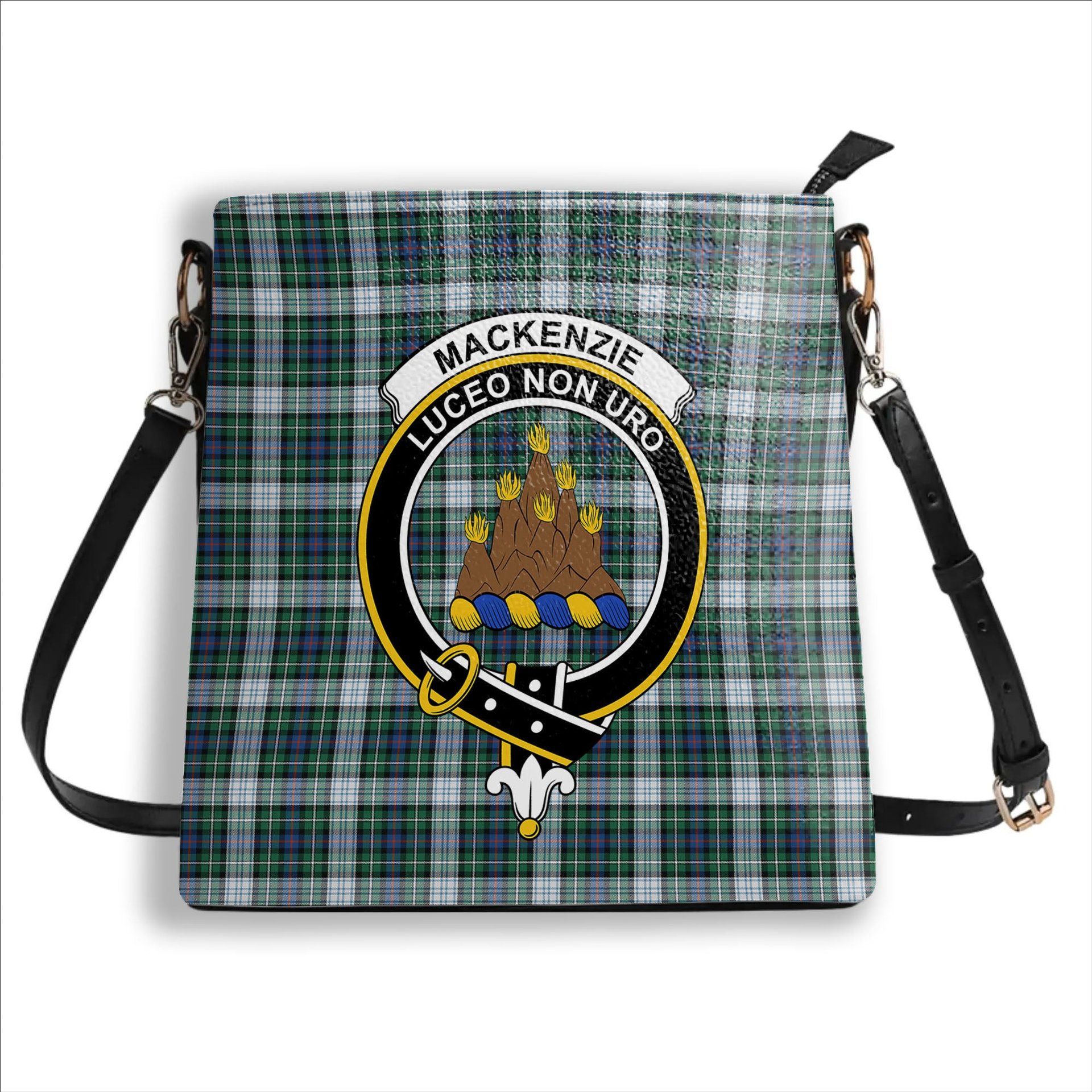ScotsTee Shop Scottish MacKenzie Dress Ancient Crest Tartan Bucket Bag Ladies Shoulder Bag Midi