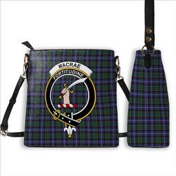 ScotsTee Shop Scottish MacRae Hunting Modern Crest Tartan Bucket Bag Ladies Shoulder Bag Midi