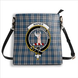 ScotsTee Shop Scottish Napier Modern Crest Tartan Bucket Bag Ladies Shoulder Bag Midi