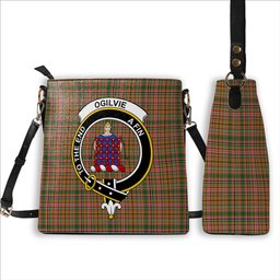 ScotsTee Shop Scottish Ogilvie (Ogilvy) of Strathallan Ancient Crest Tartan Bucket Bag Ladies Shoulder Bag Midi