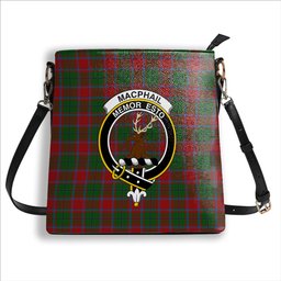 ScotsTee Shop Scottish MacPhail Blue Bands Crest Tartan Bucket Bag Ladies Shoulder Bag Midi
