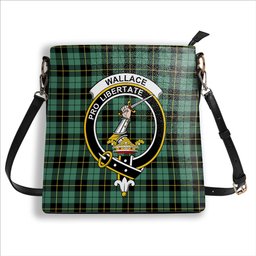 ScotsTee Shop Scottish Wallace Hunting Ancient Crest Tartan Bucket Bag Ladies Shoulder Bag Midi